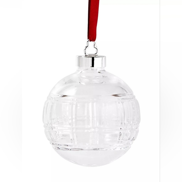 Ralph Lauren Hudson Clear Crystal Ornament with Red Ribbon - Picture 2 of 5